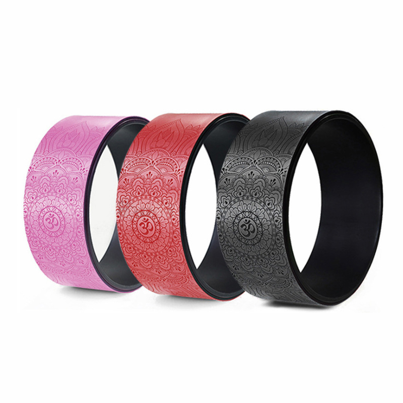 PAIDU Manufacturer Pu Yoga Wheel Backbend Lower Back Yoga Fitness Dharma Foam Roller Yoga Circle Rubber Wheel 3D Home Fitness Pilates Equipment DDP