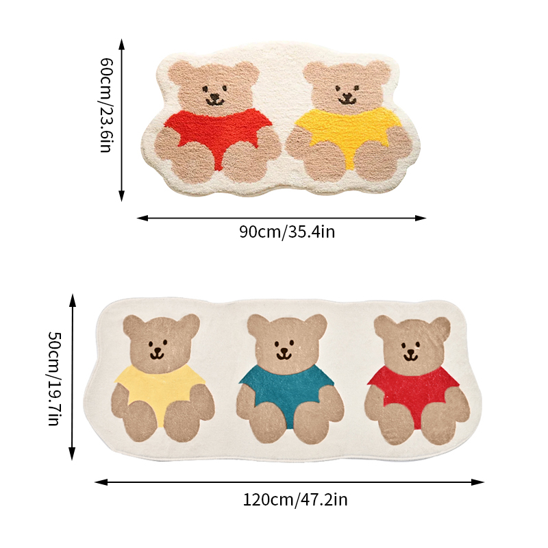 PAIDU Manufacturer Cartoon Carpet Cute Bear Floor Mat Bedroom Bedside Carpet