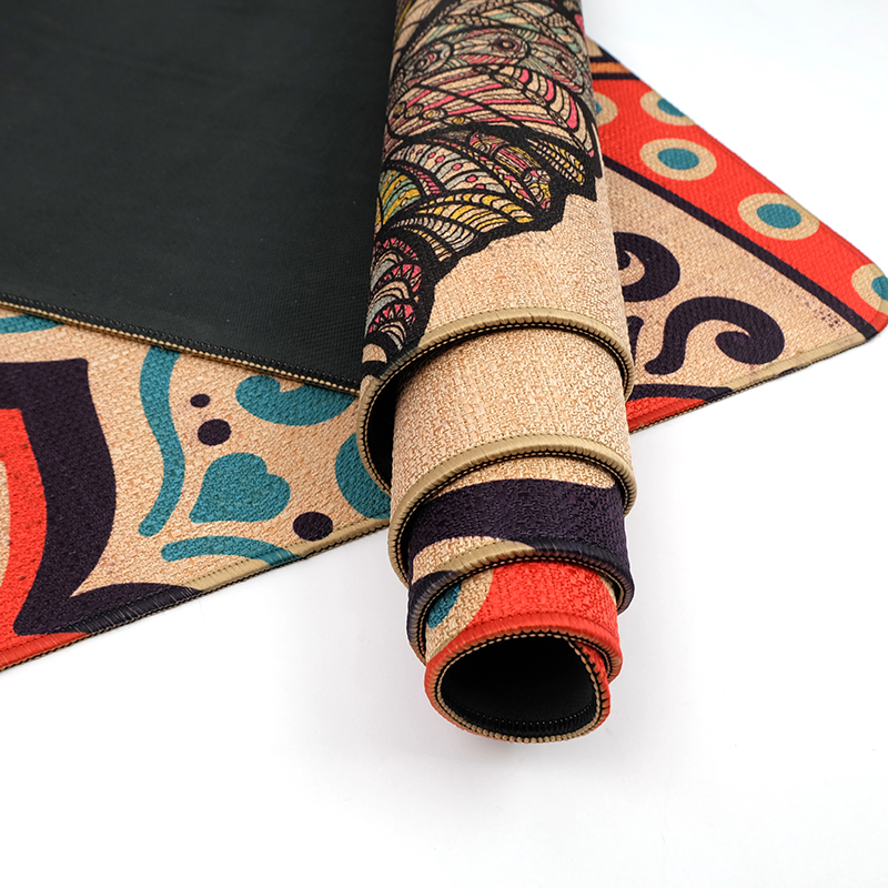 PAIDU Manufacturer BSCI Custom Design Printed Jute Yoga Mat Hemp Rubber Yoga Mat