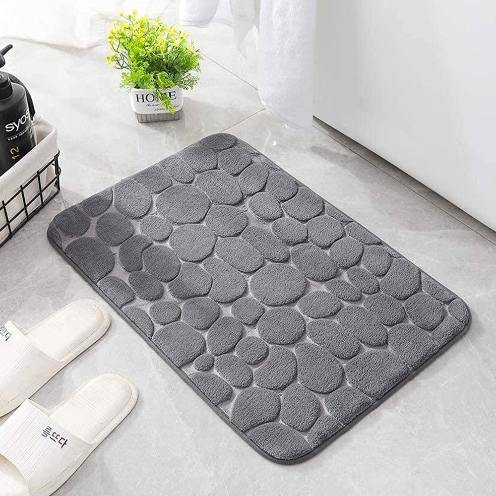 Paidu Manufacture Stone Bath Mat Soft Fluffy Polyester Non-Slip Bottom