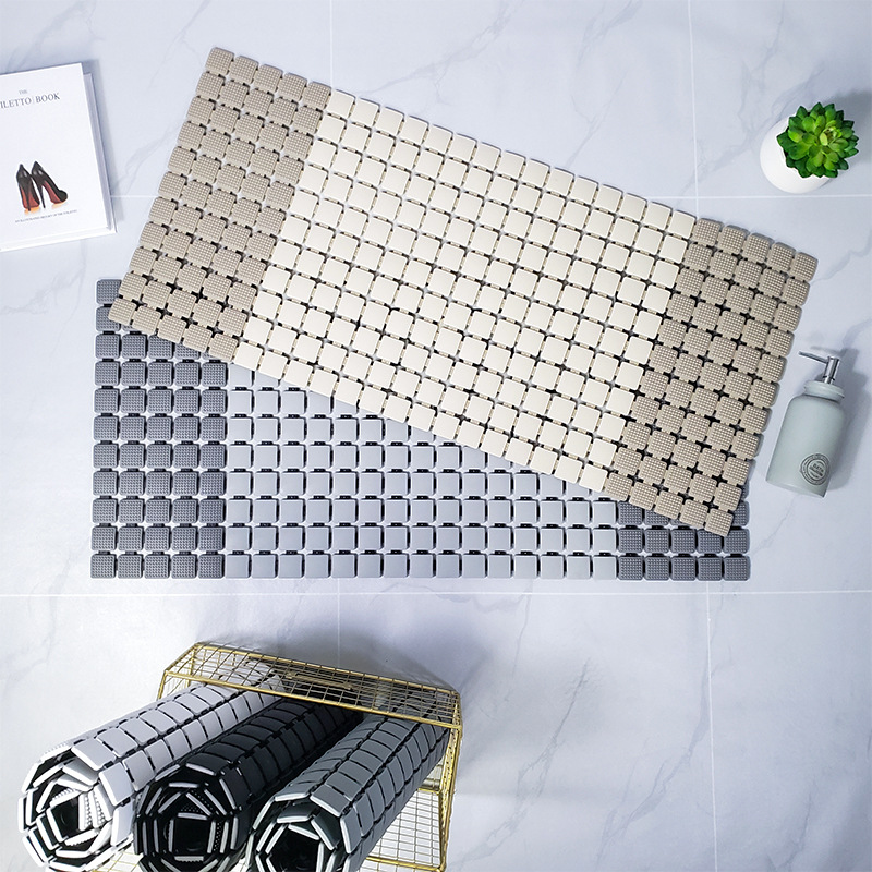 Paidu Manufacturer Tpe And Pp Toliet Mat Bathroom Mats Shower Bath Mat Grey