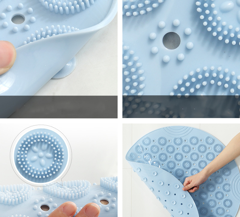 PAIDU Manufacturer PVC Toliet Mat Shower Non Toxic Foot Massage Round Blue