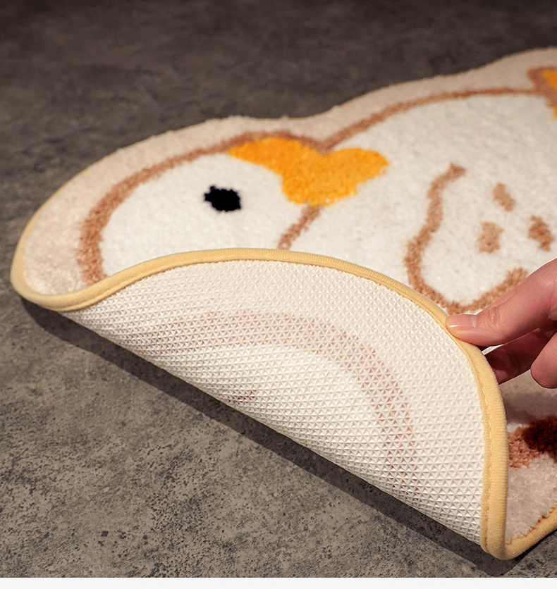 Paidu Manufacture Bath Mat Carton Soft Fluffy Polyester Non-Slip Bottom