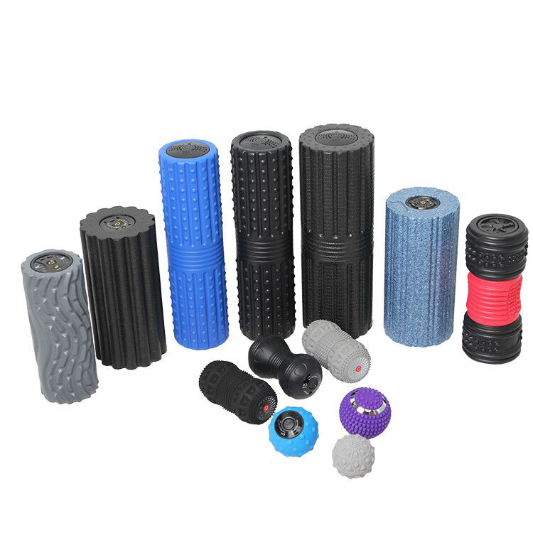 Wholesale 5 speed body building Electric Fitness Yoga Vibrating Muscles Massage Foam Roller  Yoga products DDP