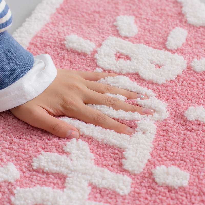 Paidu Manufacture Bath Mat Polyester Non-Slip Bottom Super Absorbent Bath Mats