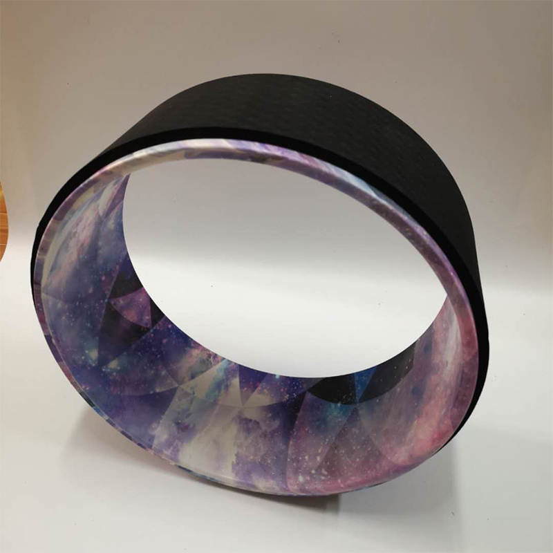 PAIDU Manufacturer High Quality Fitness Training Colourful TPE Yoga Wheel Water Transfer Printing ABS Yoga Stretching Equipment Roller Wheel DDP