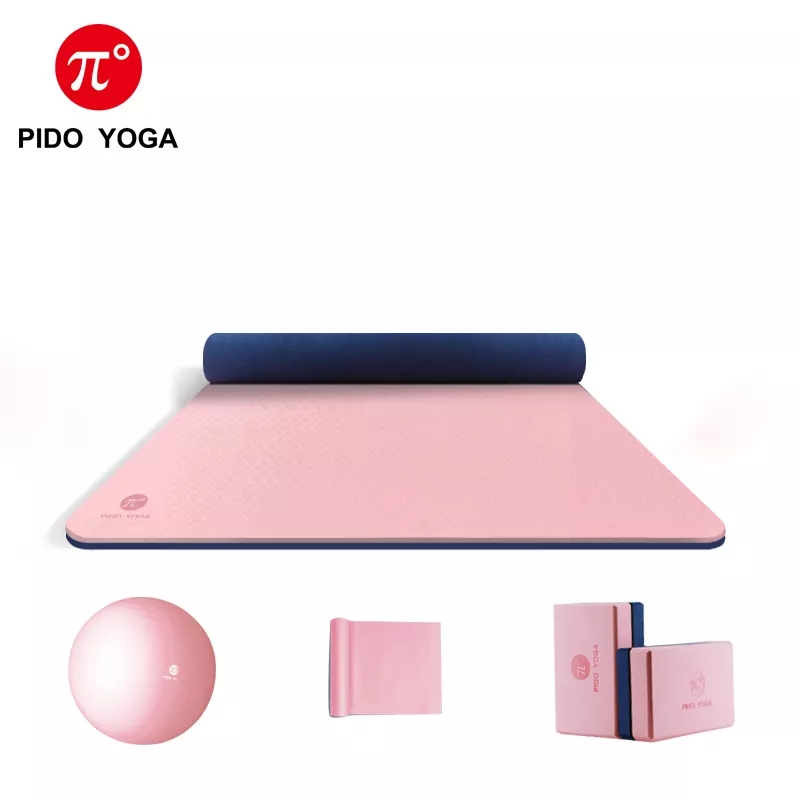 Paidu Manufacturer TPE Yoga Mat with Carrier Strap and Yoga Accessories Set