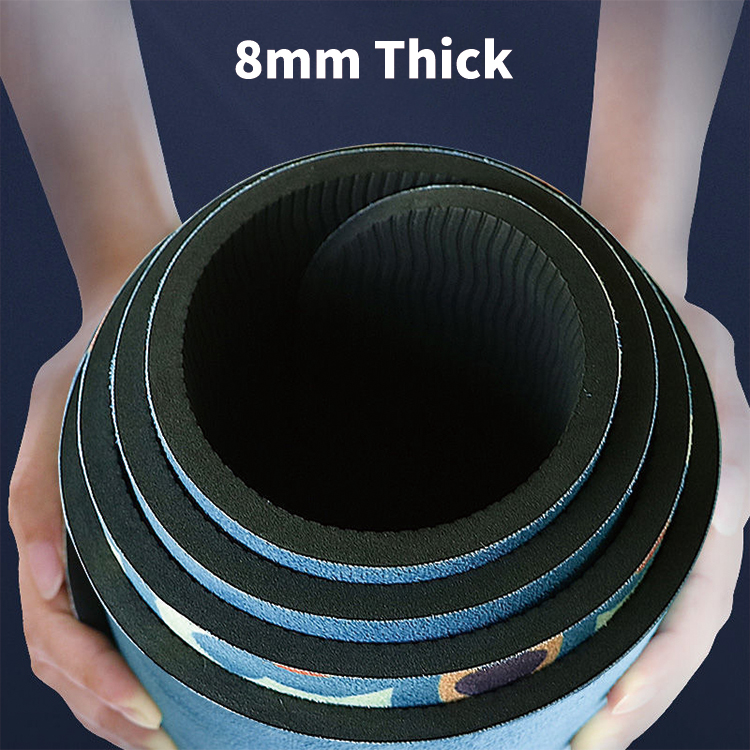PAIDU Manufacturer BSCI Blue 8MM Non-Slip Yoga Mat Set Suede Yoga Mat Tpe