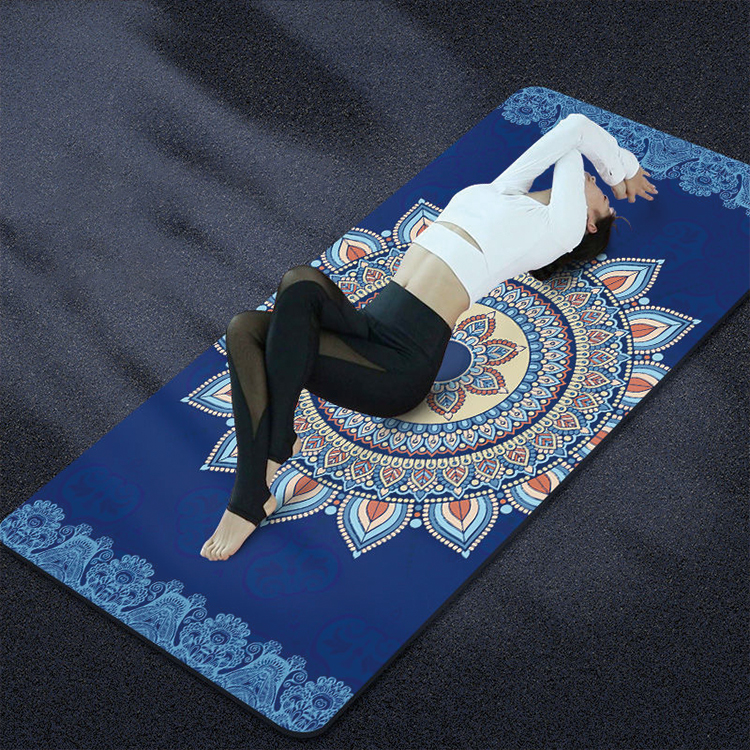 PAIDU Manufacturer BSCI Blue 8MM Non-Slip Yoga Mat Set Suede Yoga Mat Tpe