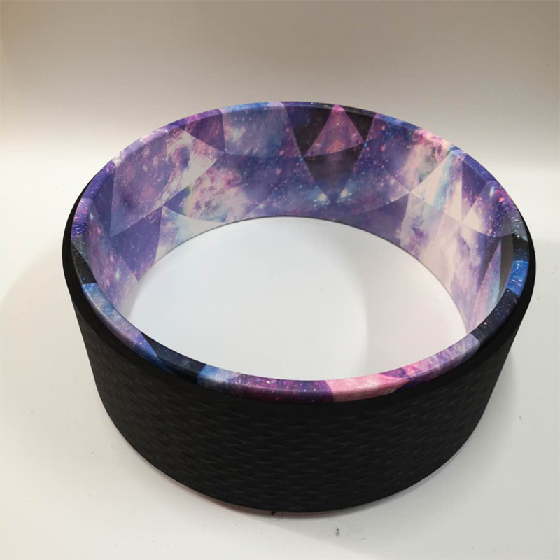 PAIDU Manufacturer High Quality Fitness Training Colourful TPE Yoga Wheel Water Transfer Printing ABS Yoga Stretching Equipment Roller Wheel DDP
