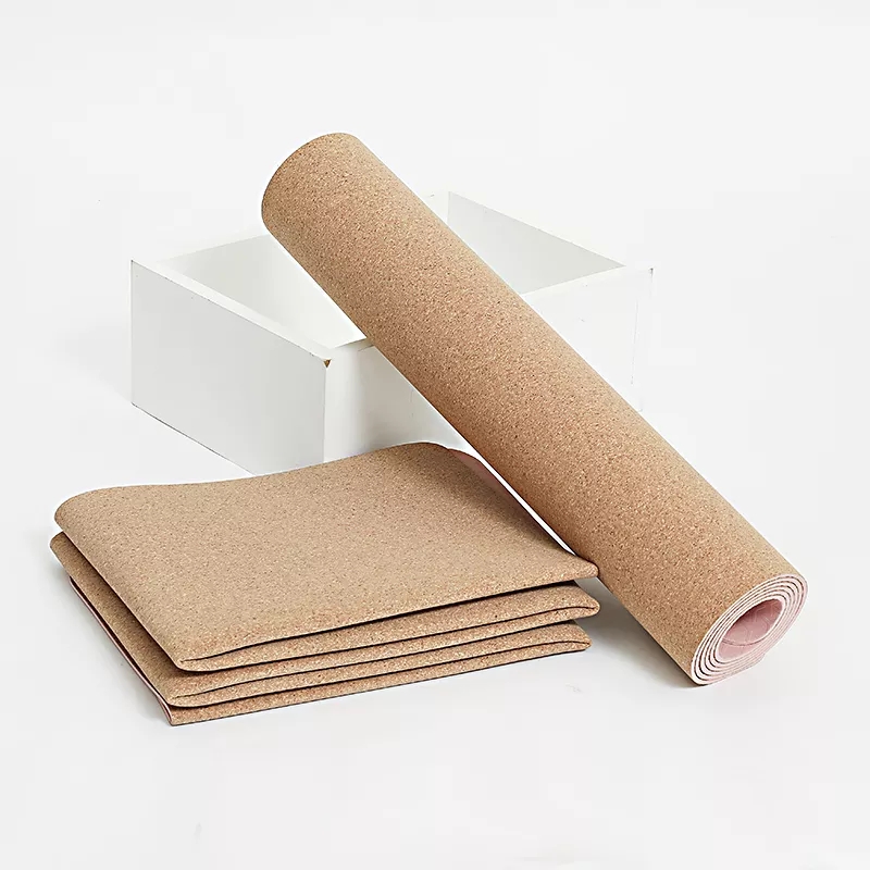 PAIDU Manufacturer BSCI Custom Print Label Gym Fitness Portable Folding Cork TPE Yoga Mat