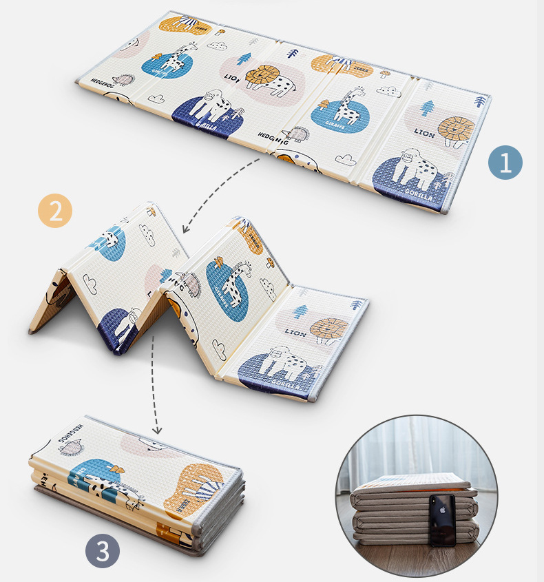 Paidu Manufacturer Xpe Baby Play Mat Foldable Children Carpet Cartoon Eco Friendly