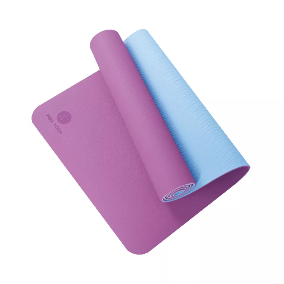 PAIDU Manufacturer BSCI Exercise Workout Yoga Mat Eco Friendly Natural Recycled Double Layer 6mm TPE