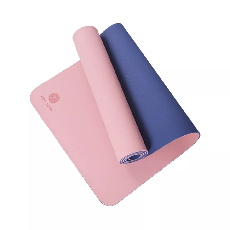 PAIDU Manufacturer BSCI Exercise Workout Yoga Mat Eco Friendly Natural Recycled Double Layer 6mm TPE