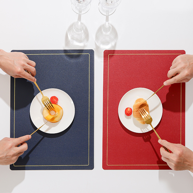 Paidu Manufacturer Leather Dining Mat Double Color Non Slip Desk Mat