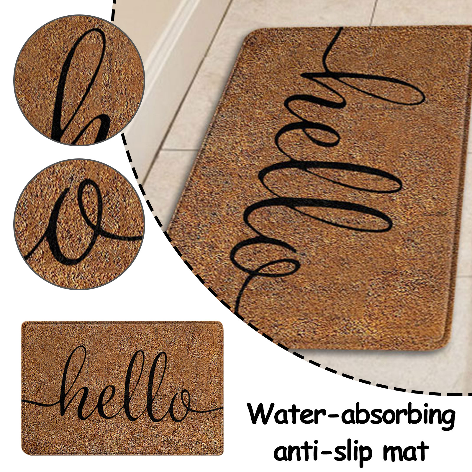 PAIDU Manufacturer BSCI Floor Mat Entrance Mat Indoor and Outdoor Water-absorbing Floor Mat Suede Anti-skid Thickening Into The Door Mat Welcome Mat