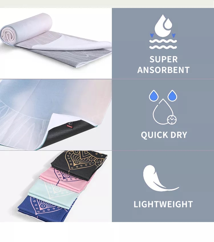 PAIDU Manufacturer BSCI Towel Portable Beginner Non-slip Wicking Towel Washable Fitness Yoga Blanket Kids