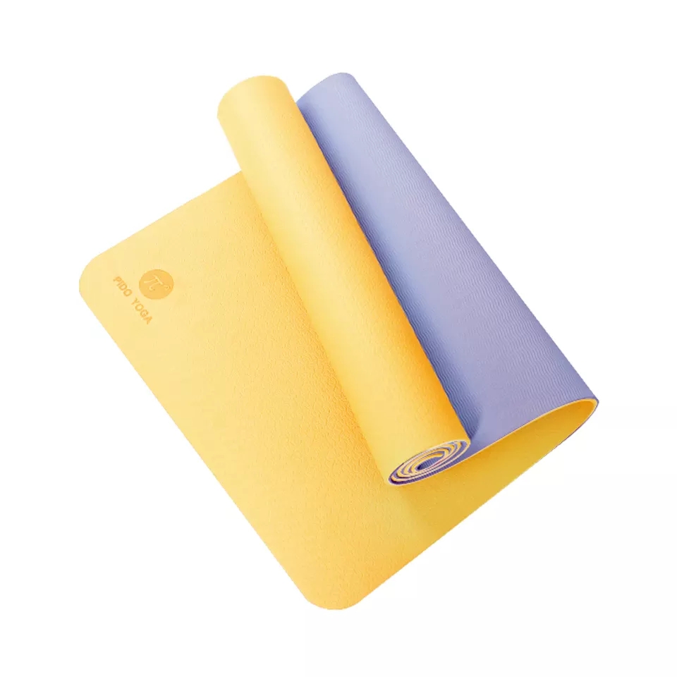 PAIDU Manufacturer BSCI Exercise Workout Yoga Mat Eco Friendly Natural Recycled Double Layer 6mm TPE