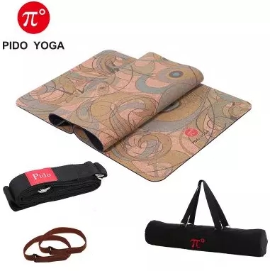 PAIDU Manufacturer BSCI Eco Friendly Cork Rubber Yoga Mat Printed
