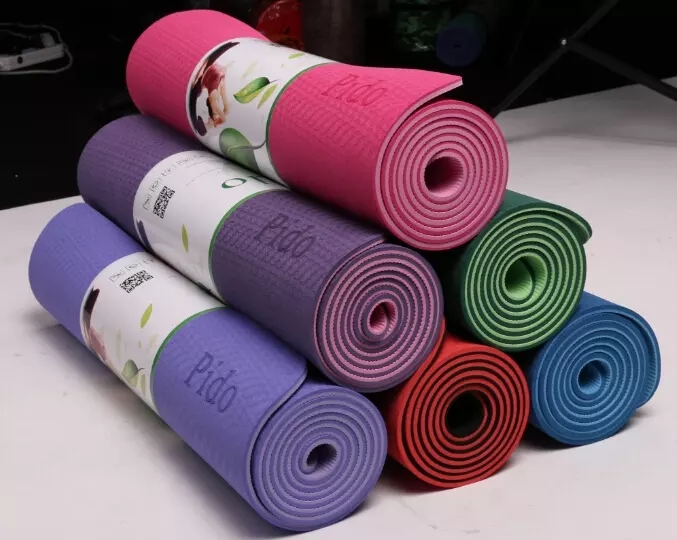 PAIDU Manufacturer BSCI TPE Two-Color Yoga Mat Female/Kids Widening Thickening Beginner Fitness Non-Slip