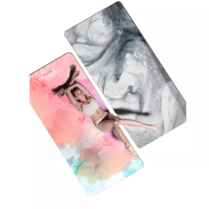 PAIDU Manufacturer BSCI Non Slip Yoga Mat Eco Friendly TPE Print with Carrying Strap for Floor Workout Fitness