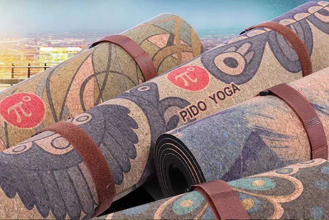 PAIDU Manufacturer BSCI Eco Friendly Cork Rubber Yoga Mat Printed