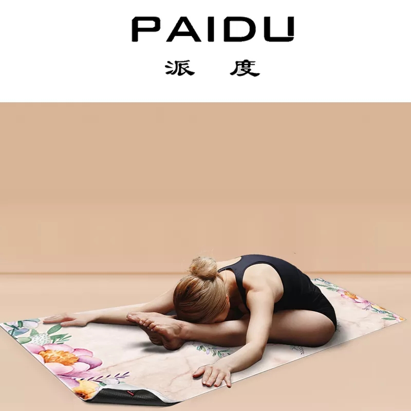 PAIDU Manufacturer BSCI Yoga Mat Towel Non Slip Eco Printed Fitness Towel for Pilates