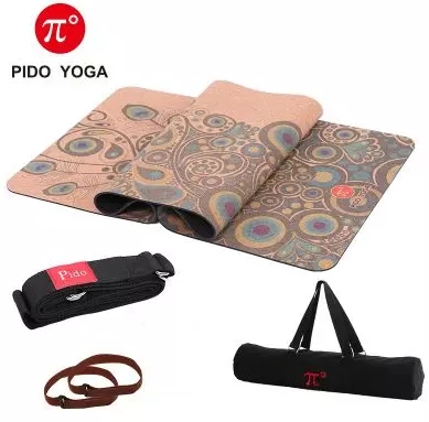 PAIDU Manufacturer BSCI Eco Friendly Cork Rubber Yoga Mat Printed