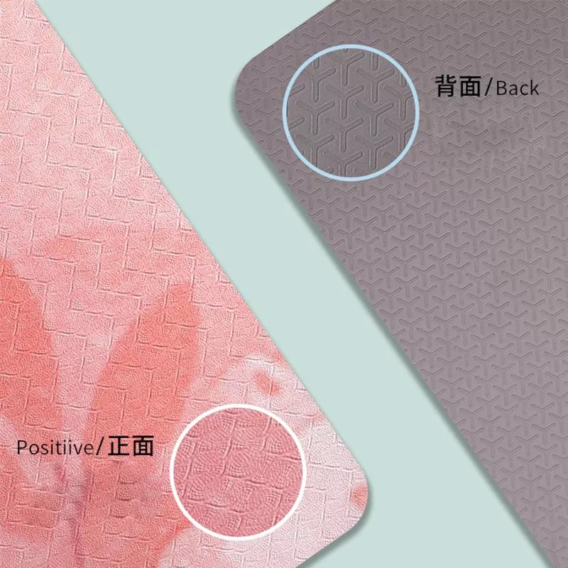 PAIDU Manufacturer BSCI Non Slip Yoga Mat Eco Friendly TPE Print with Carrying Strap for Floor Workout Fitness