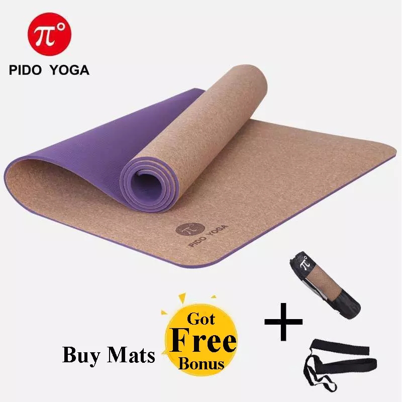 PAIDU Manufacturer BSCI YOGA Cork+TPE Yoga Mat 183*66*0.6 Cm Anti Slip