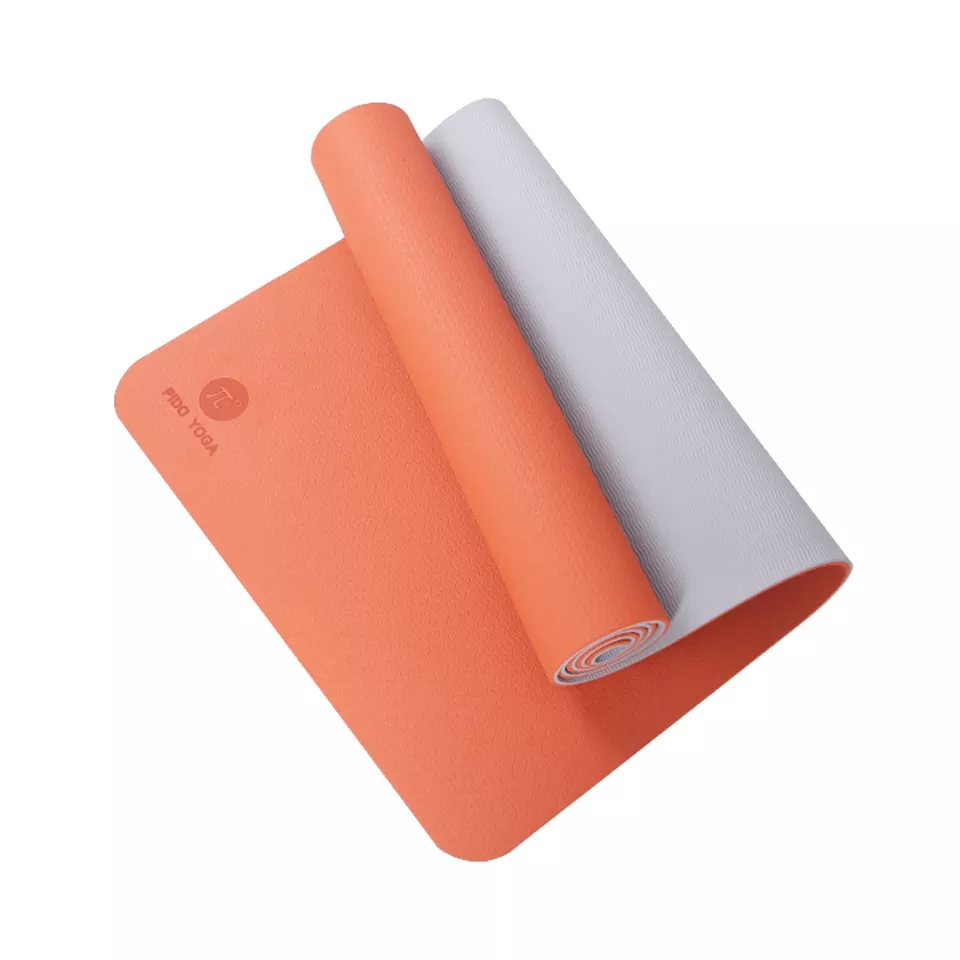 PAIDU Manufacturer BSCI Exercise Workout Yoga Mat Eco Friendly Natural Recycled Double Layer 6mm TPE