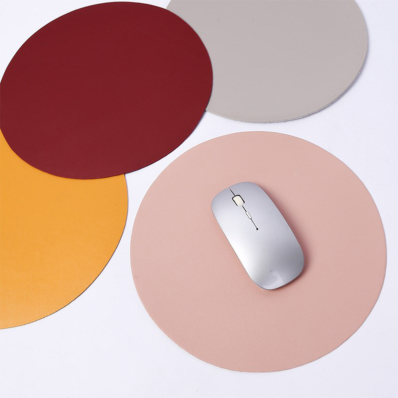 PAIDU Manufacturer BSCI Double-sided Mouse Pad Waterproof PU Leather Round Non-slip Comfortable Mouse Pad