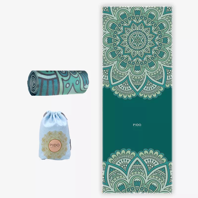 PAIDU Manufacturer BSCI Female Gym Towel with Pockets Print Yoga Fitness Towel Anti Slip for Yoga Mat