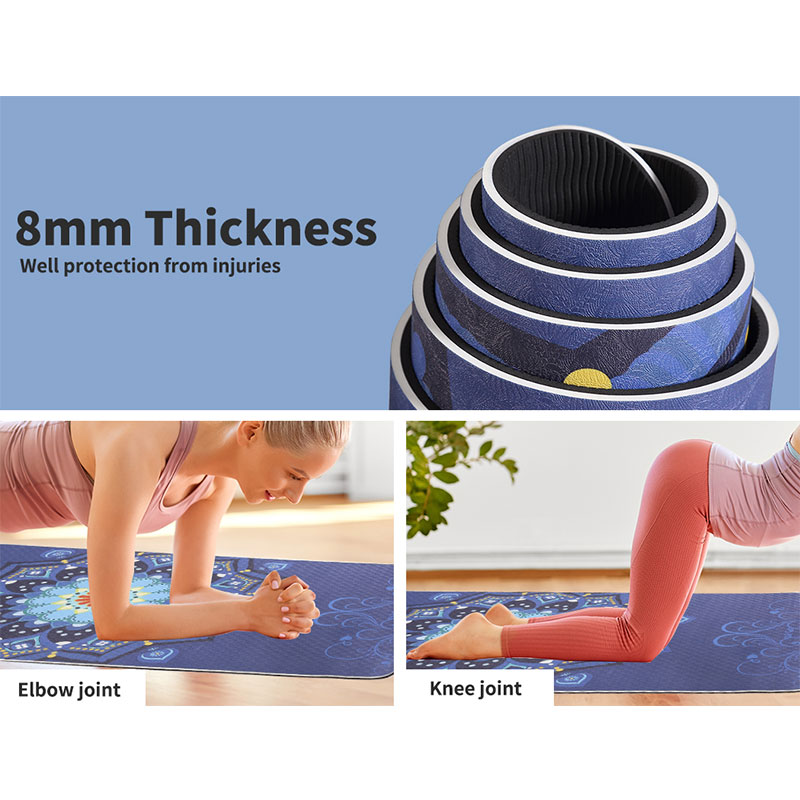 Paidu Manufacturer Tpe Workout Mat Exercise Yoga Dual Layer Eco Friendly Anti Slip