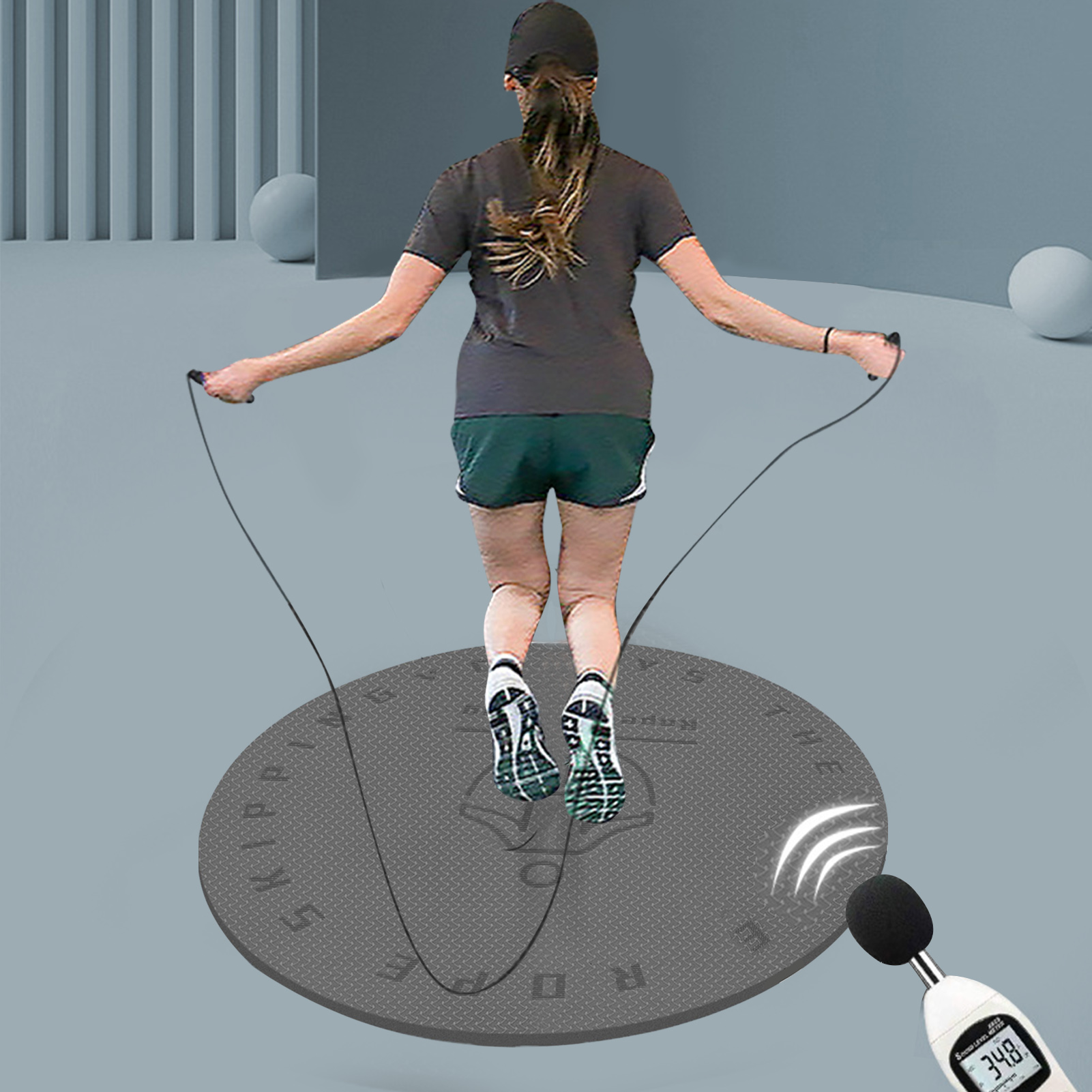 PAIDU Manufacturer BSCI Jump Rope Mat Workout Skipping Rope Mat Round Yoga Exercise Mat