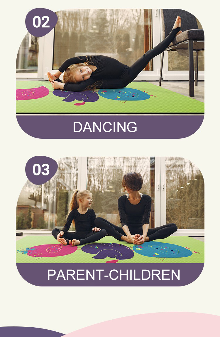 PAIDU Manufacturer BSCI Eco Pattern Printed Tpe Mat Yoga Kids Yoga Mat for Children