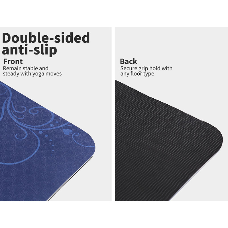 Paidu Manufacturer Tpe Workout Mat Exercise Yoga Dual Layer Eco Friendly Anti Slip