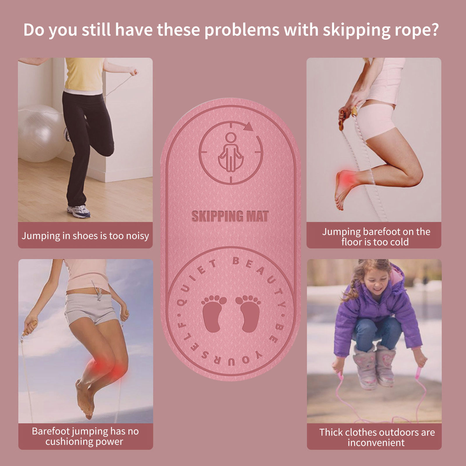 PAIDU Manufacturer BSCI Silent Jump Rope Yoga Mat High Density Aerobics Skipping Buffer Pad