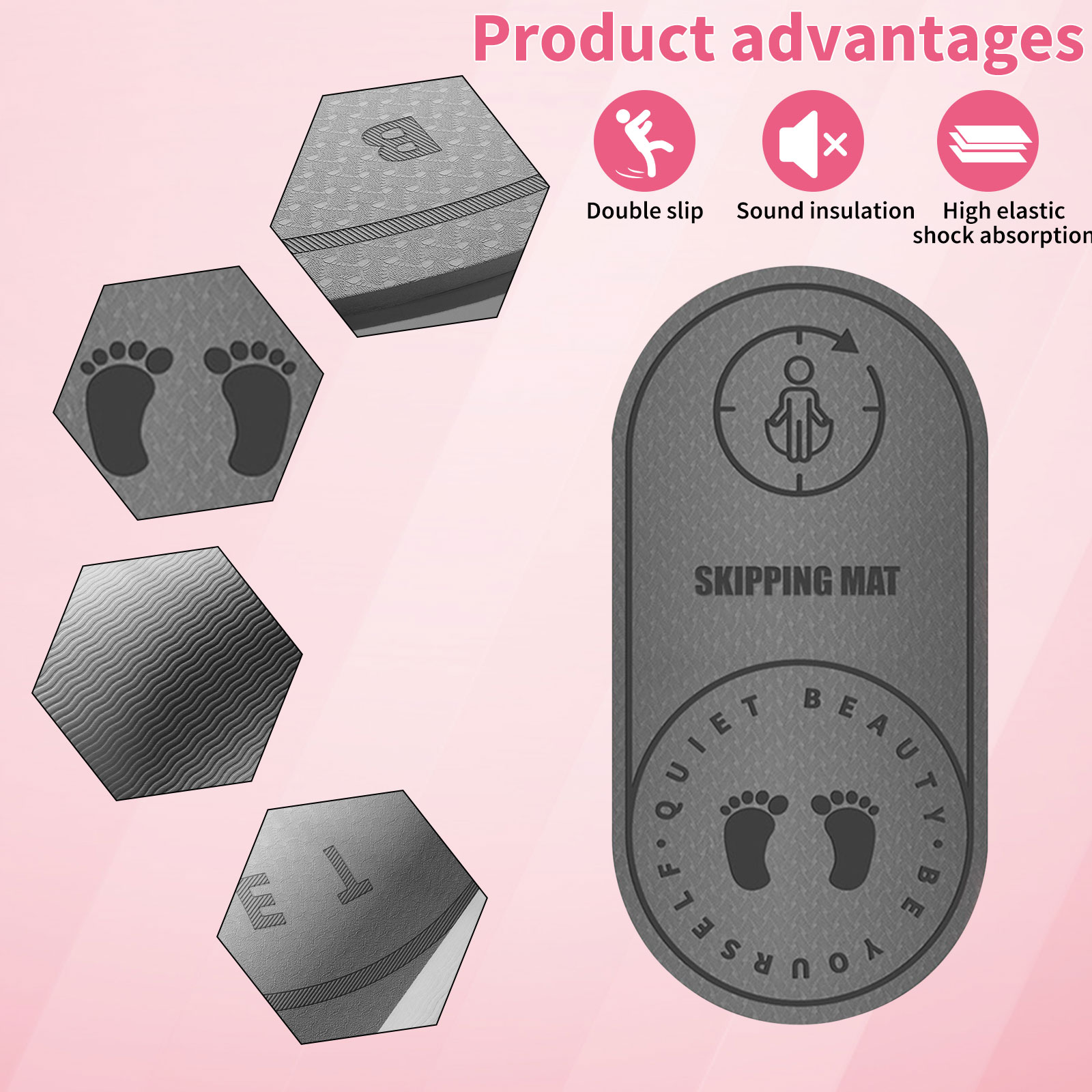 PAIDU Manufacturer BSCI Silent Jump Rope Yoga Mat High Density Aerobics Skipping Buffer Pad