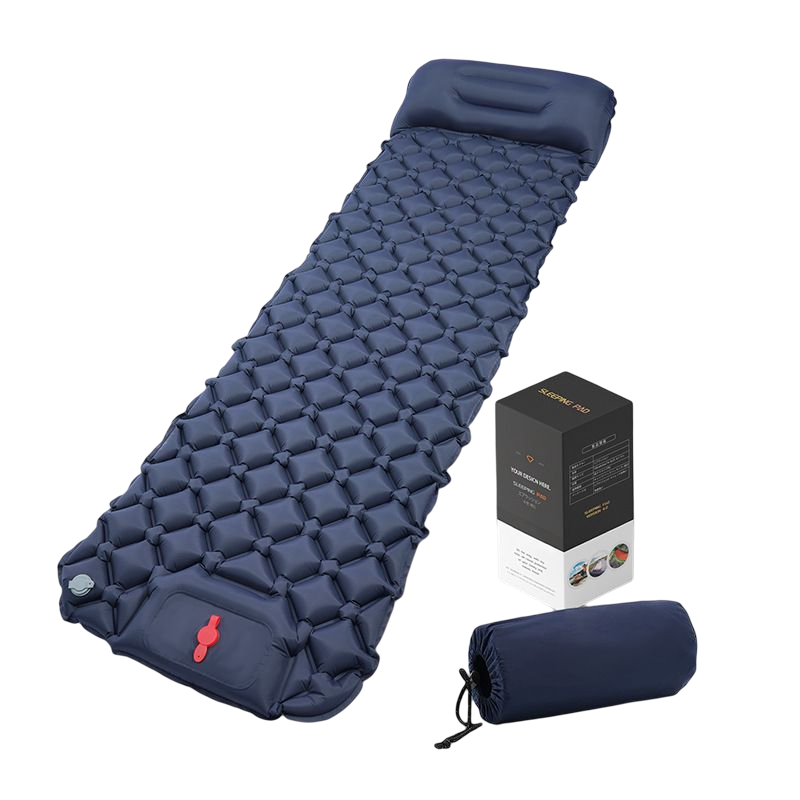 PAIDU Manufacturer BSCI Outdoor Sleeping Pad Camping Inflatable Mattress Built-in Pump