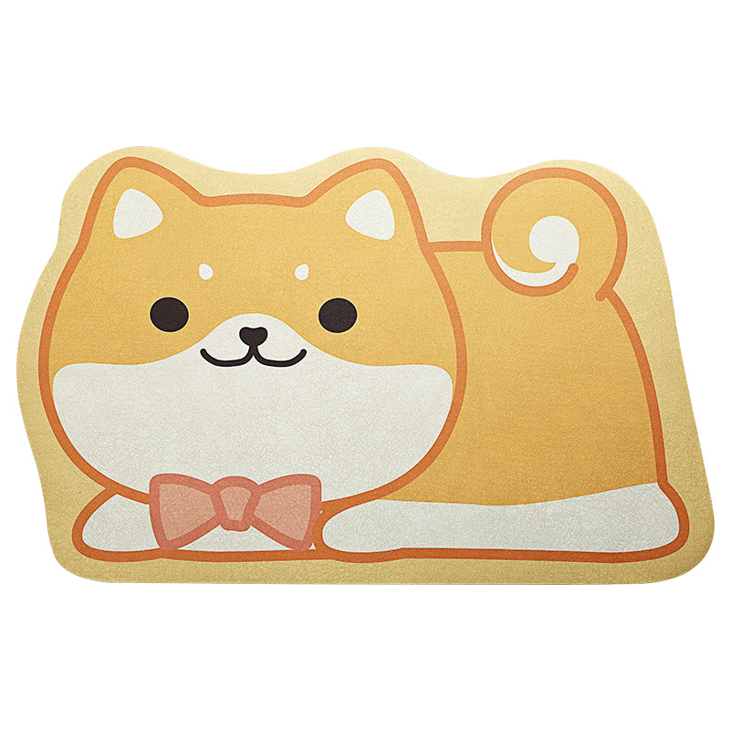 PAIDU Manufacturer BSCI Super Absorbent Carpet Quick Drying Cute Cat Dog Panda Bath Mat