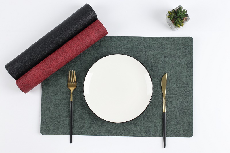 Paidu Manufacturer Nordic ins Simple Rectangular 45X30 Cloth Grain Leather Dining Mat