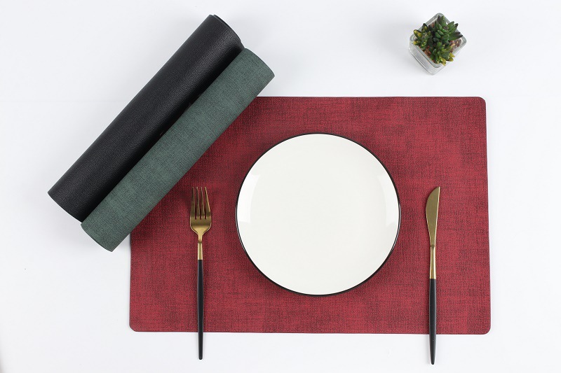 Paidu Manufacturer Nordic ins Simple Rectangular 45X30 Cloth Grain Leather Dining Mat