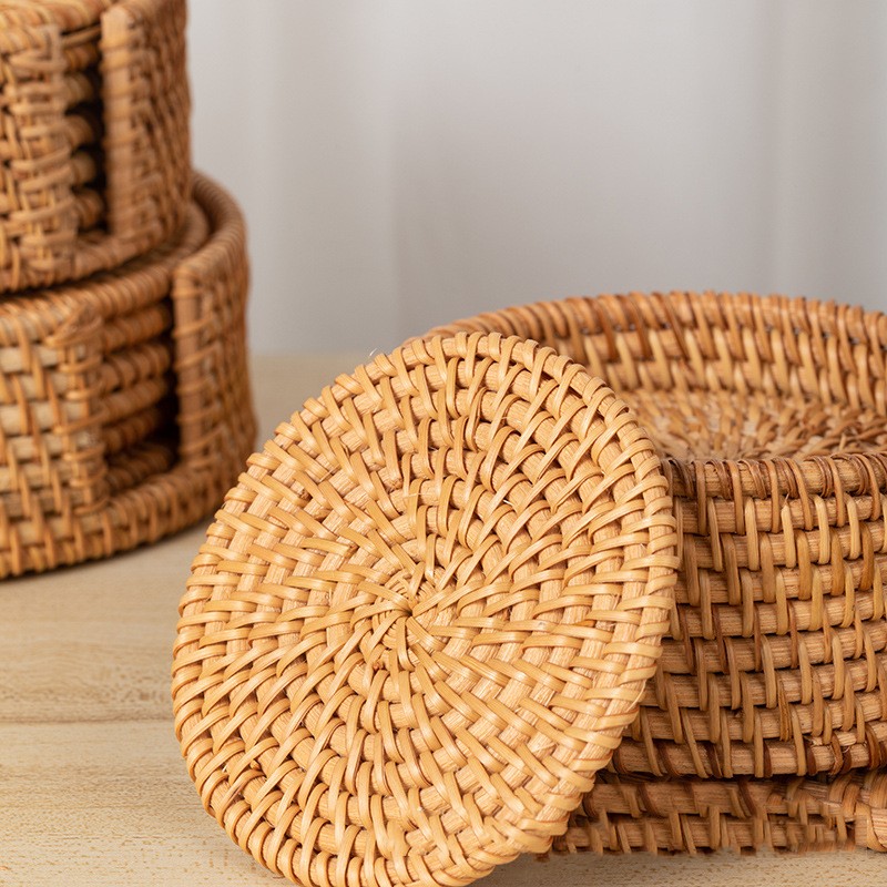 Paidu Manufacturer Autumn vine woven insulating tea cup mat round table mat