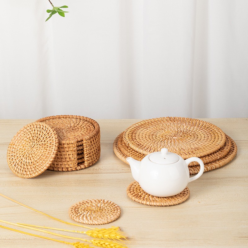 Paidu Manufacturer Autumn vine woven insulating tea cup mat round table mat
