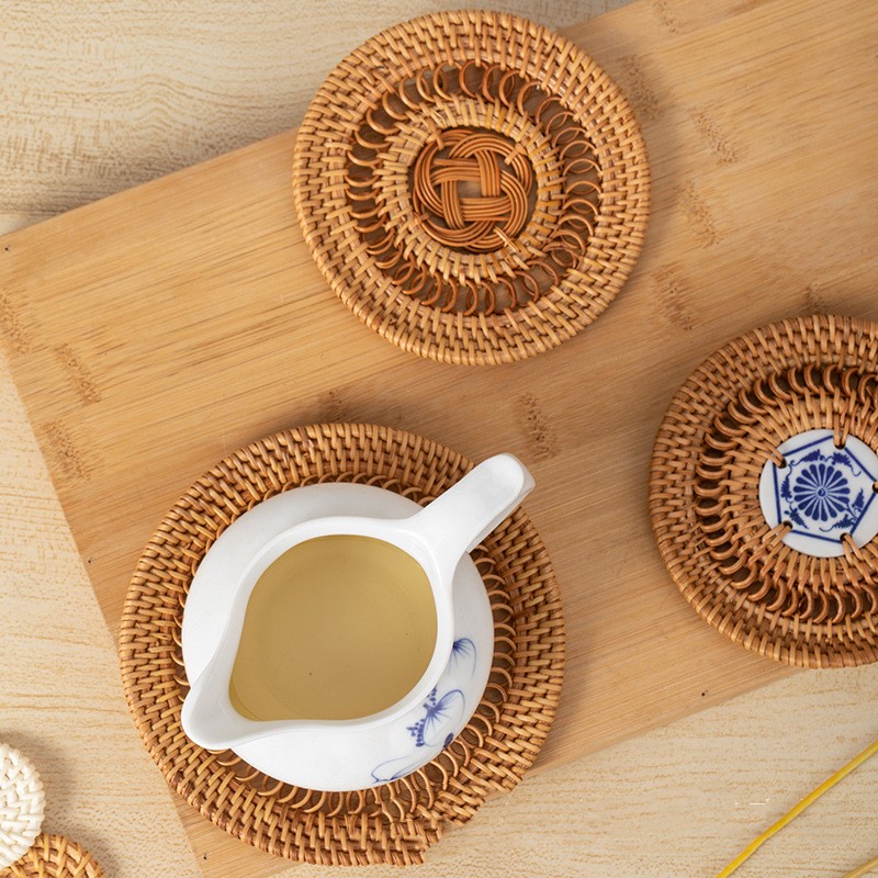 Paidu Manufacturer Autumn vine woven insulating tea cup mat round table mat