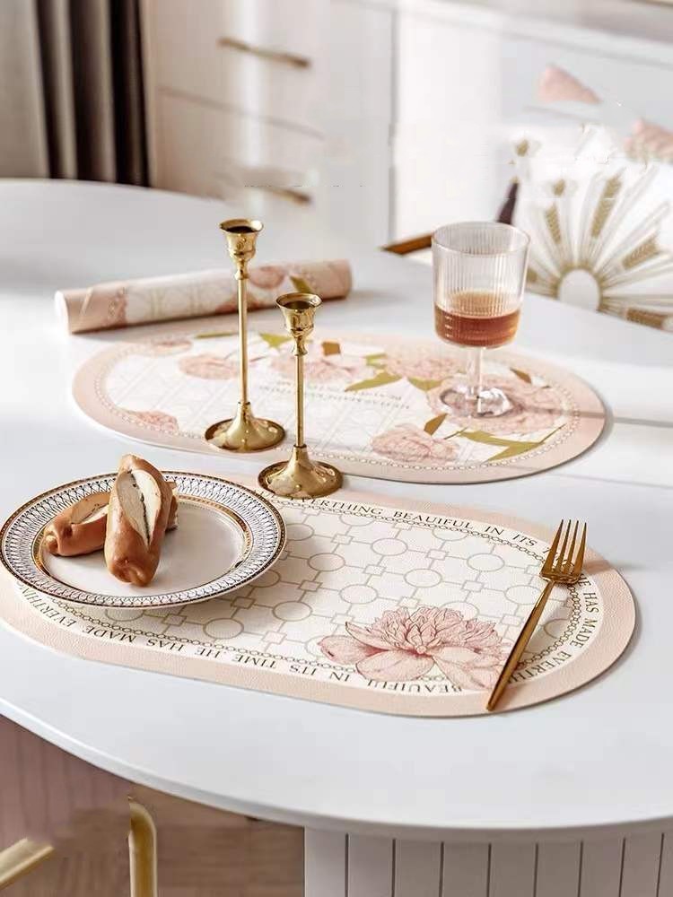 Paidu Manufacturer Simple Style Leather Printing Dirt Proof Insulation Table Mat