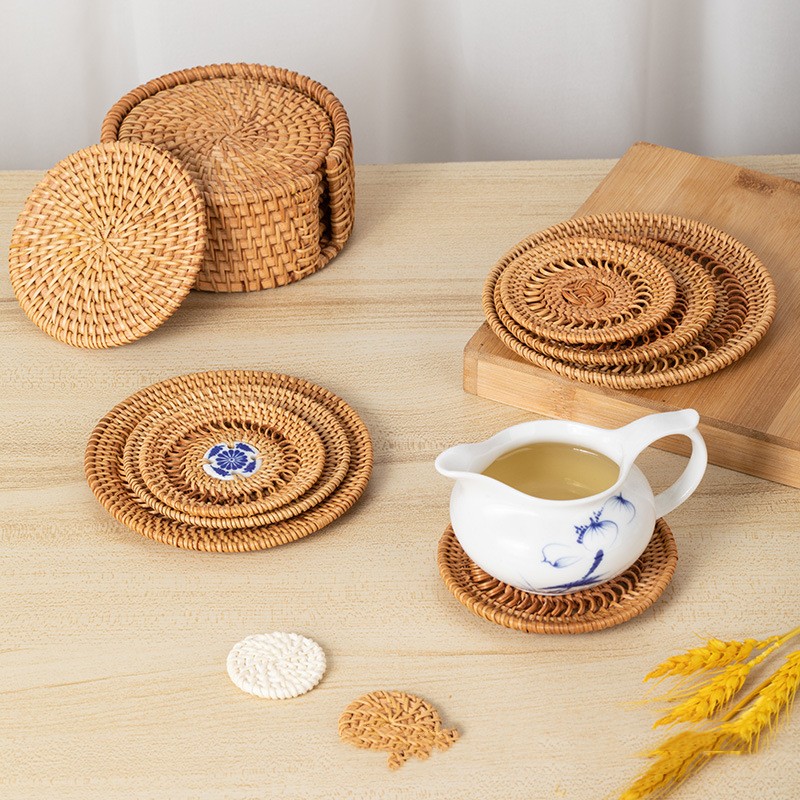 Paidu Manufacturer Autumn vine woven insulating tea cup mat round table mat