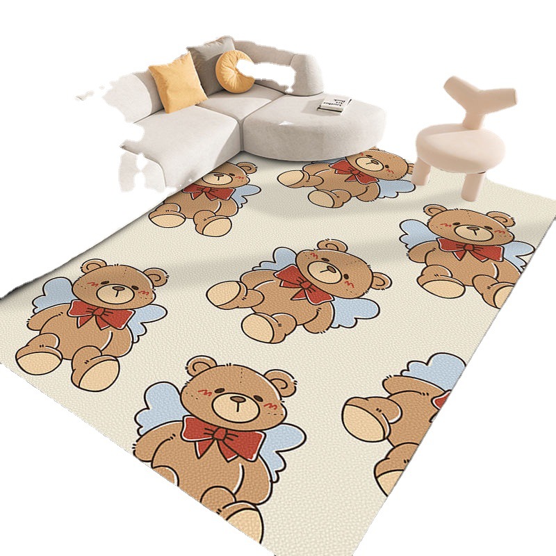 Paidu Manufacturer PVC washable cartoon carpet mat on leather rugs mat